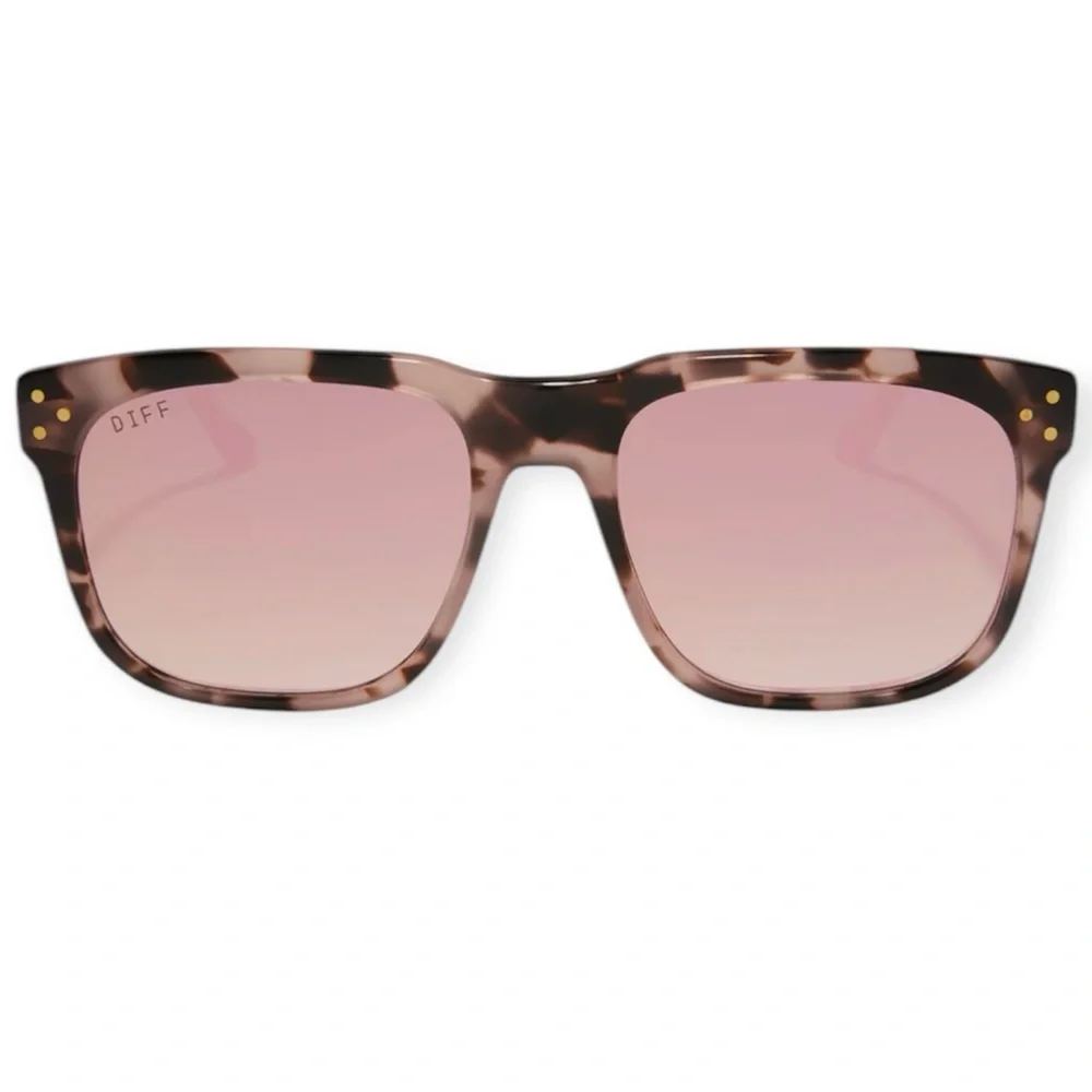 DIFF Sicily Sunglasses Himalayan Tortoise Frames Taupe Mirror Lens NWT